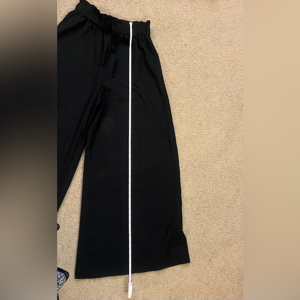 Wide Leg Black Drawstring Pants - Picture 9 of 11